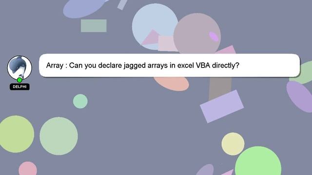 Array : Can you declare jagged arrays in excel VBA directly? смотреть онлайн