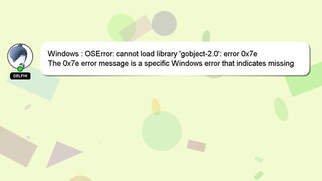 Windows : OSError: cannot load library 'gobject-2.0': error 0x7e смотреть онлайн