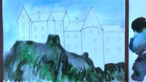 Уроки рисования. Как нарисовать средневековый замок акварелью | Art School