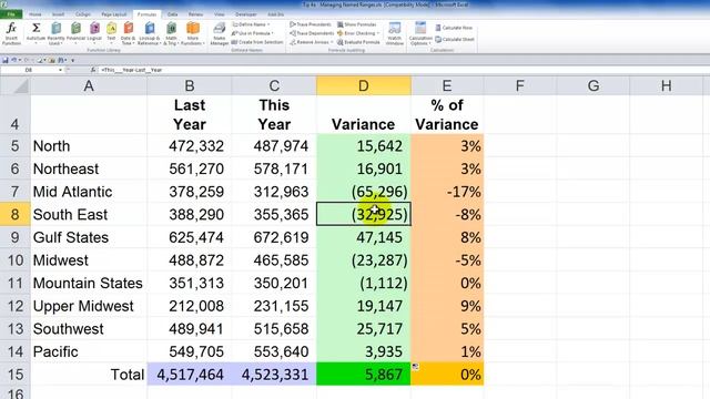 How to Apply Named Cell Ranges to Existing Excel Formulas смотреть онлайн