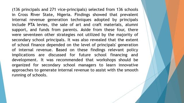 Assessment of Internal Revenue Generation Techniques of Public Secondary School Managers in Cross R смотреть онлайн