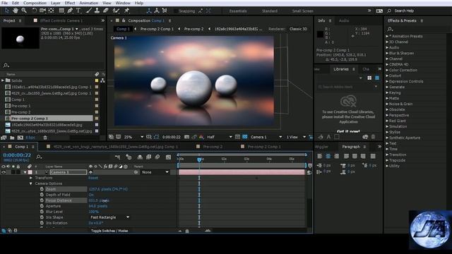 How to create a realistic 3D Sphere Composition (Camera & Light options) in After Effects смотреть онлайн