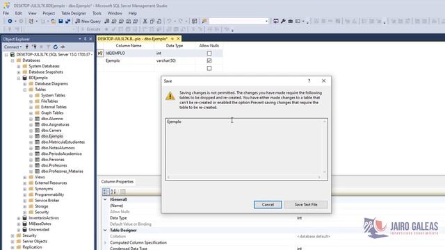 Como solucionar ERROR, No se permite [ GUARDAR LOS CAMBIOS ] SQL Server смотреть онлайн