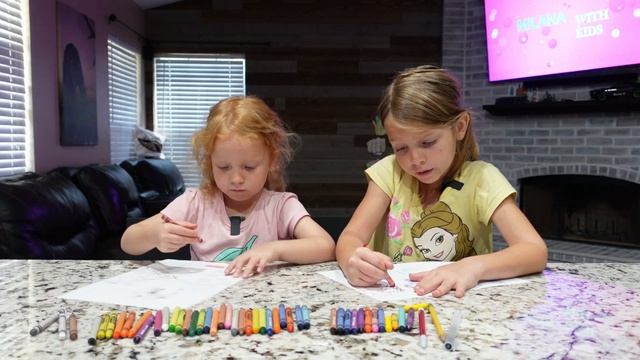 Milana and Mia рисуют и разукрашивают!!! coloring , drawing!!! July 4 смотреть онлайн