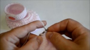 Летние пинетки-туфельки спицами (0-4мес.).