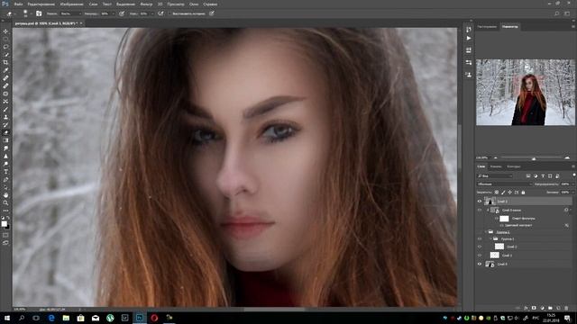 Обработка зимней фотографии в Photoshop смотреть онлайн