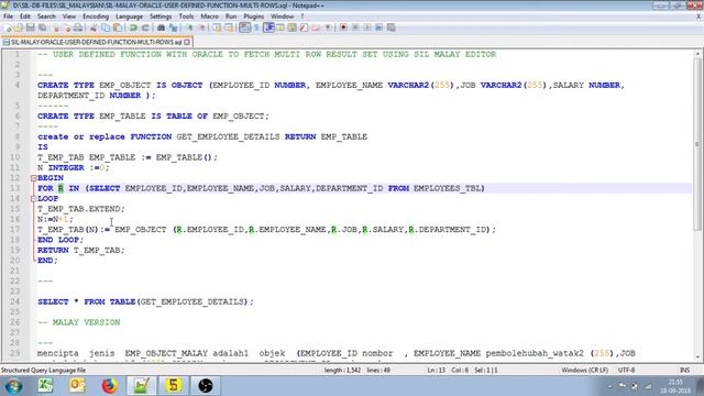 SIL_MALAY ORACLE USER DEFINED FUNCTION MULTI ROWS смотреть онлайн