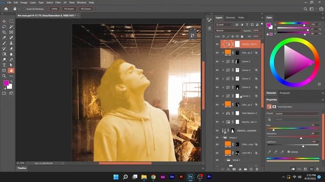 Portrait manipulation Poster Design Speed Art l Fire I Photoshop 2022 I смотреть онлайн