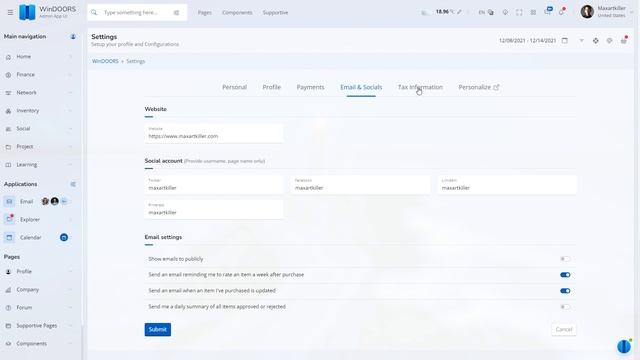 Account Settings screen |Get WinDOORS| Admin Dashboard HTML Template |Responsive Multipurpose #html смотреть онлайн