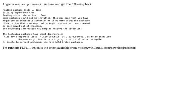 Unable to install libc6-dev смотреть онлайн