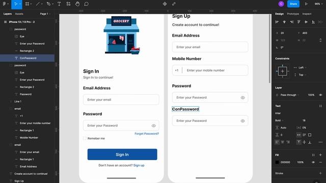Grocery Sign in & Sig up UI Design | Speed Process | Figma смотреть онлайн