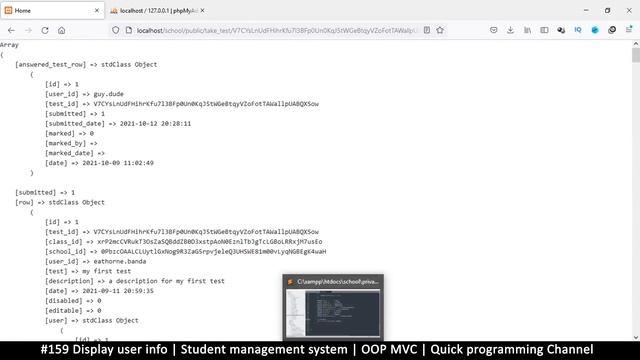 #159 Test User info | Student management system in PHP | OOP MVC | Quick programming tutorial смотреть онлайн