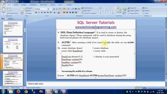 Introduction To Database & SQL Server- DDL & DML Command in Hindi & English смотреть онлайн