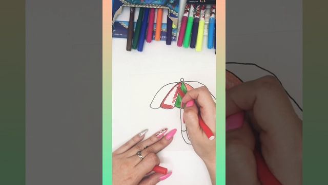 Рисуем вместе зонтик ☂️ смотреть онлайн