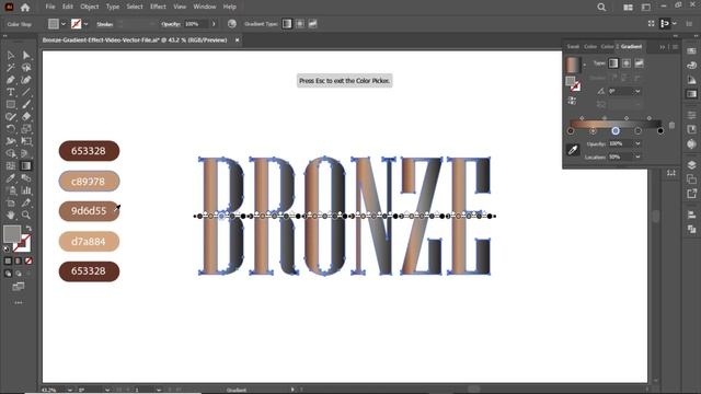 Bronze Gradient Effects In adobe Illustrator cc 2022 | Tutorial смотреть онлайн