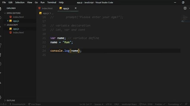 JavaScript Tutorial for Beginners in Nepali || variable declaration смотреть онлайн
