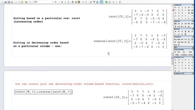 4.19 SMath Studio: Matrix Sorting Functions (Matrices 5) смотреть онлайн