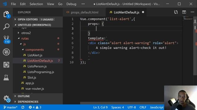 Los Props en Vue para definir un valor por defecto✅ Curso #23 смотреть онлайн