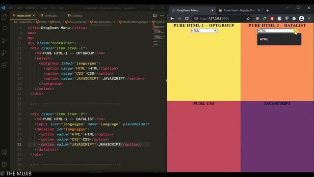 Create Dropdown Menu Using 4 Simple Methods ? HTML | CSS | JAVASCRIPT ? смотреть онлайн
