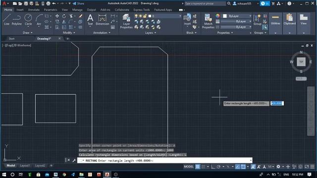 How to use Rectangle command by Autocad 2022 in various ways смотреть онлайн