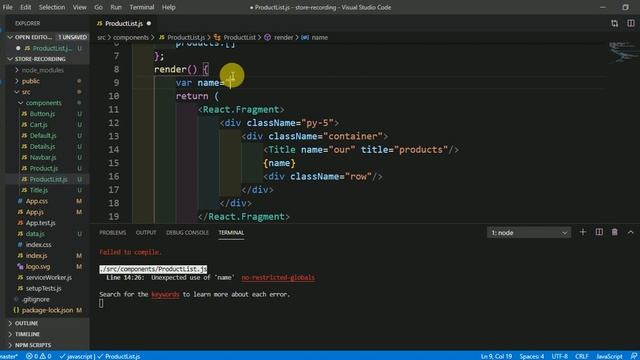 Unexpected use of 'name' no-restricted-globals in React | SOLVED смотреть онлайн