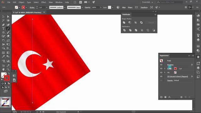 Illustrator wavy flag tutorial | how to draw Turkish flag in illustrator | illustrator mapart смотреть онлайн