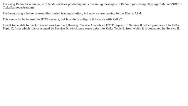 How do I set up Elastic Node APM distributed tracing to work with Kafka and multiple Node services? смотреть онлайн