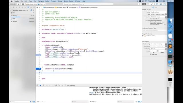 RSSchool iOS 2019Q1, Лекция 16, UIScrollView смотреть онлайн
