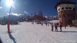 Роза Хутор. 2018 Трасса Шале. Учимся кататься на лыжах.