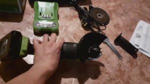 аккумуляторная УШМ greenworks 3200207/GD24AG