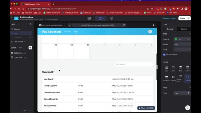 Glide Pages: Calendar Component