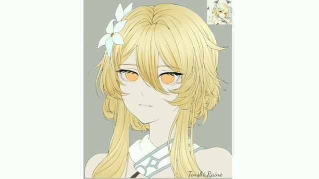 Drawing Lumine (Genshin Impact) fan art using Ibis Paint X смотреть онлайн