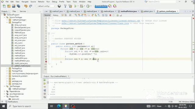 How to print a pattern in Java language using the Java Method смотреть онлайн