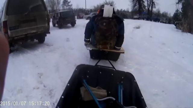 Поездка на рыбалку на самодельном снегоходе ч.2 смотреть онлайн