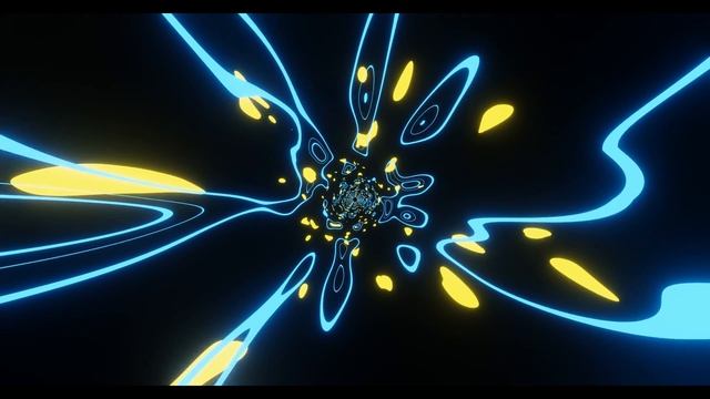 VJ LOOP NEON Yellow Blue Tunnel Abstract Background Video Simple Lines Pattern 4k Screensaver смотреть онлайн