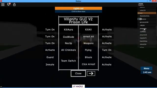 SUPER SCRIPT [PRISON LIFE V2.2] KILL ALL/ TEAM/NOCLIP/ GUNS/TELEPORT/GODMODE AND MORE смотреть онлайн