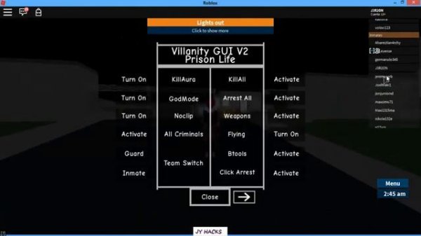SUPER SCRIPT [PRISON LIFE V2.2] KILL ALL/ TEAM/NOCLIP/ GUNS/TELEPORT/GODMODE AND MORE
