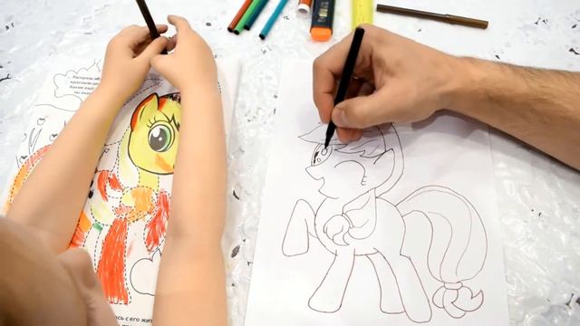 Как нарисовать пони ЭППЛДЖЕК фломастером / My Little Pony Applejack /