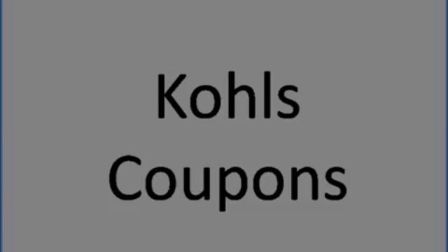 Kohls discount coupons смотреть онлайн
