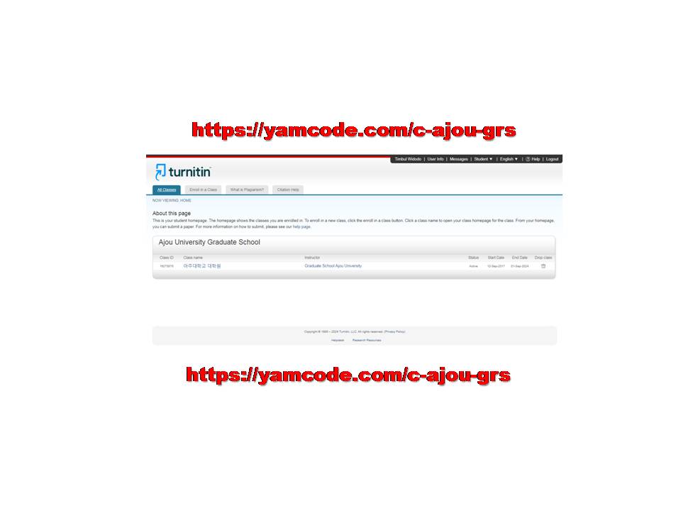 Class ID Enrollment Key Turnitin Free Class Ajou University Graduate School смотреть онлайн