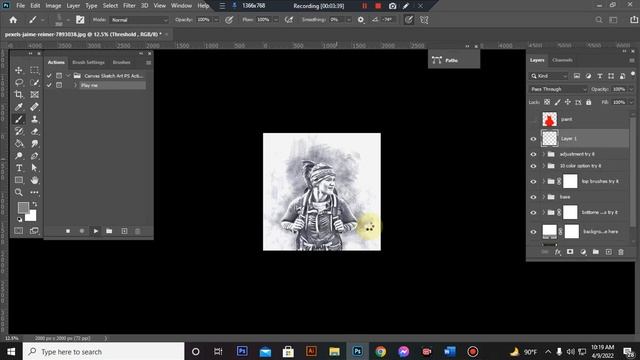 Canvas Sketch Art PS Action смотреть онлайн