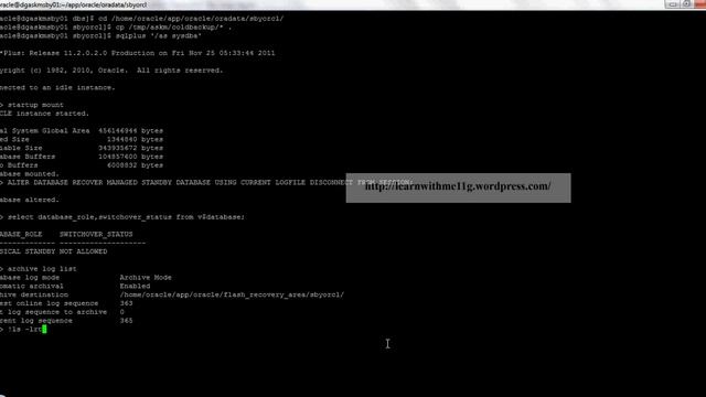 Physical Standby Database Creation Part2 смотреть онлайн