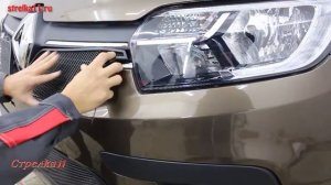 Защита радиатора RENAULT LOGAN II рестайлинг 2018г.в. (Черный) - strelka11.ru