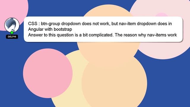 CSS : btn-group dropdown does not work, but nav-item dropdown does in Angular with bootstrap смотреть онлайн