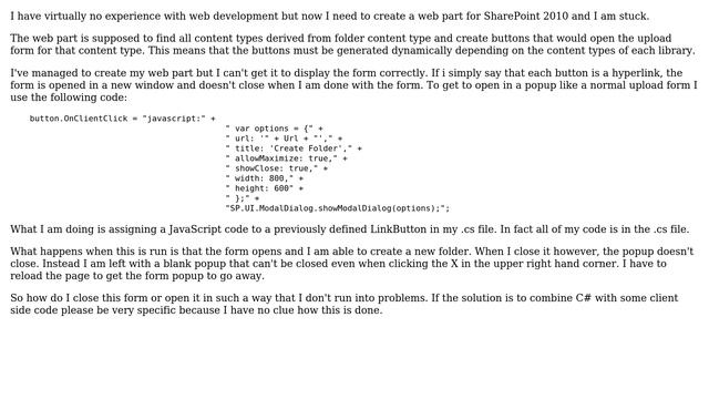Sharepoint: How to open a form in a modal dialog popup using C#? смотреть онлайн