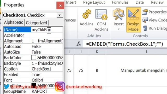 Cara Memasukkan Check Box untuk Menyembunyikan Isi Sel di Excel VBA смотреть онлайн