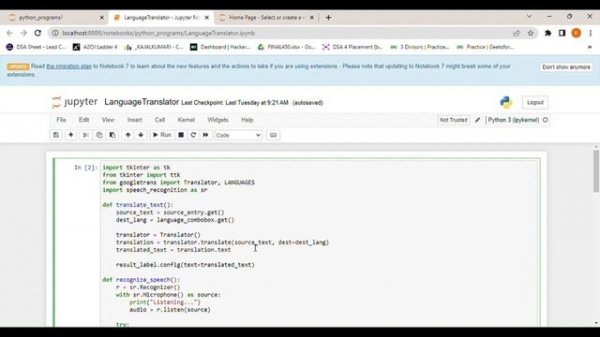 Language Translator using python and google trans api