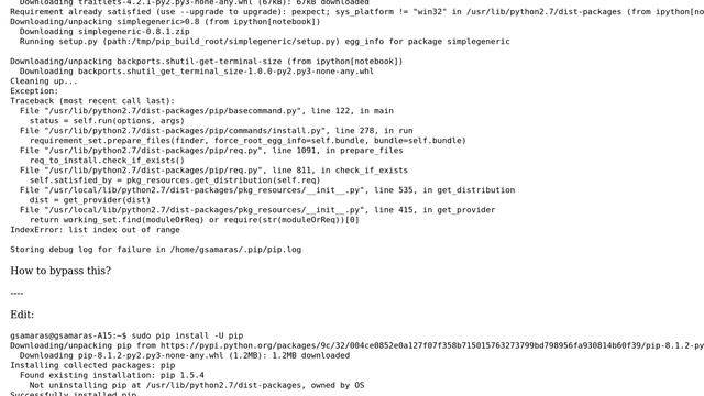 Ubuntu: IndexError: list index out of range when installing iPython in Ubuntu 14.04 смотреть онлайн