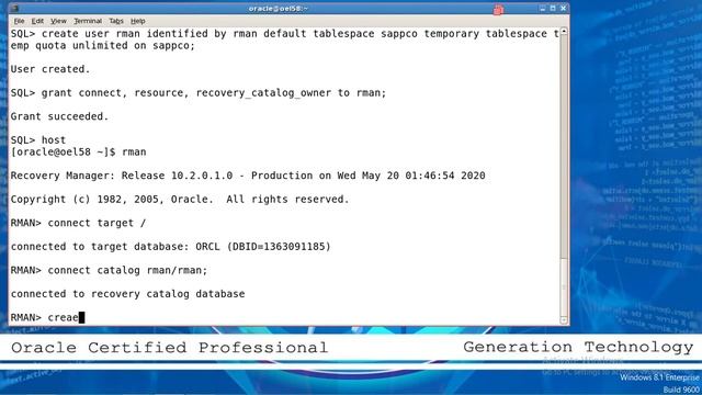 How to Create RMAN Recovery Catalog смотреть онлайн