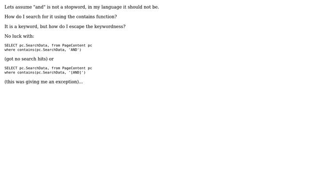 Databases: Searching for keywords in fulltext indexes using the "contains" function смотреть онлайн
